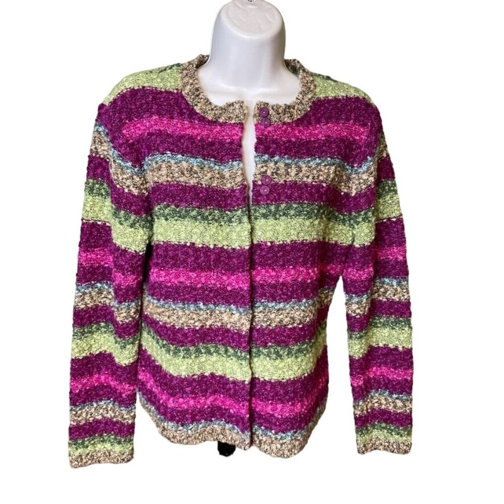 Vintage Womens Sweater Talbots Wool Button Up Sweater Size M Knit Cardigan u